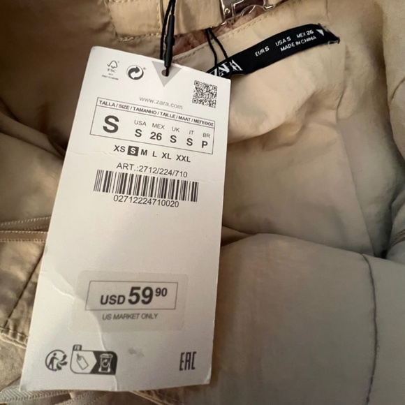Strapless Beige Jumpsuit NWT (S) ZARA - Picture 9 of 9